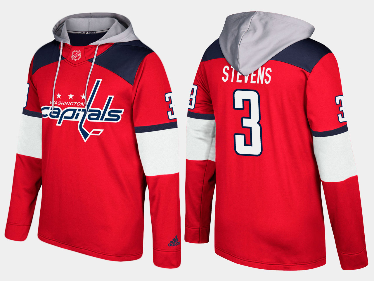 Men NHL Washington capitals retired #3 scott stevens red hoodie->montreal canadiens->NHL Jersey